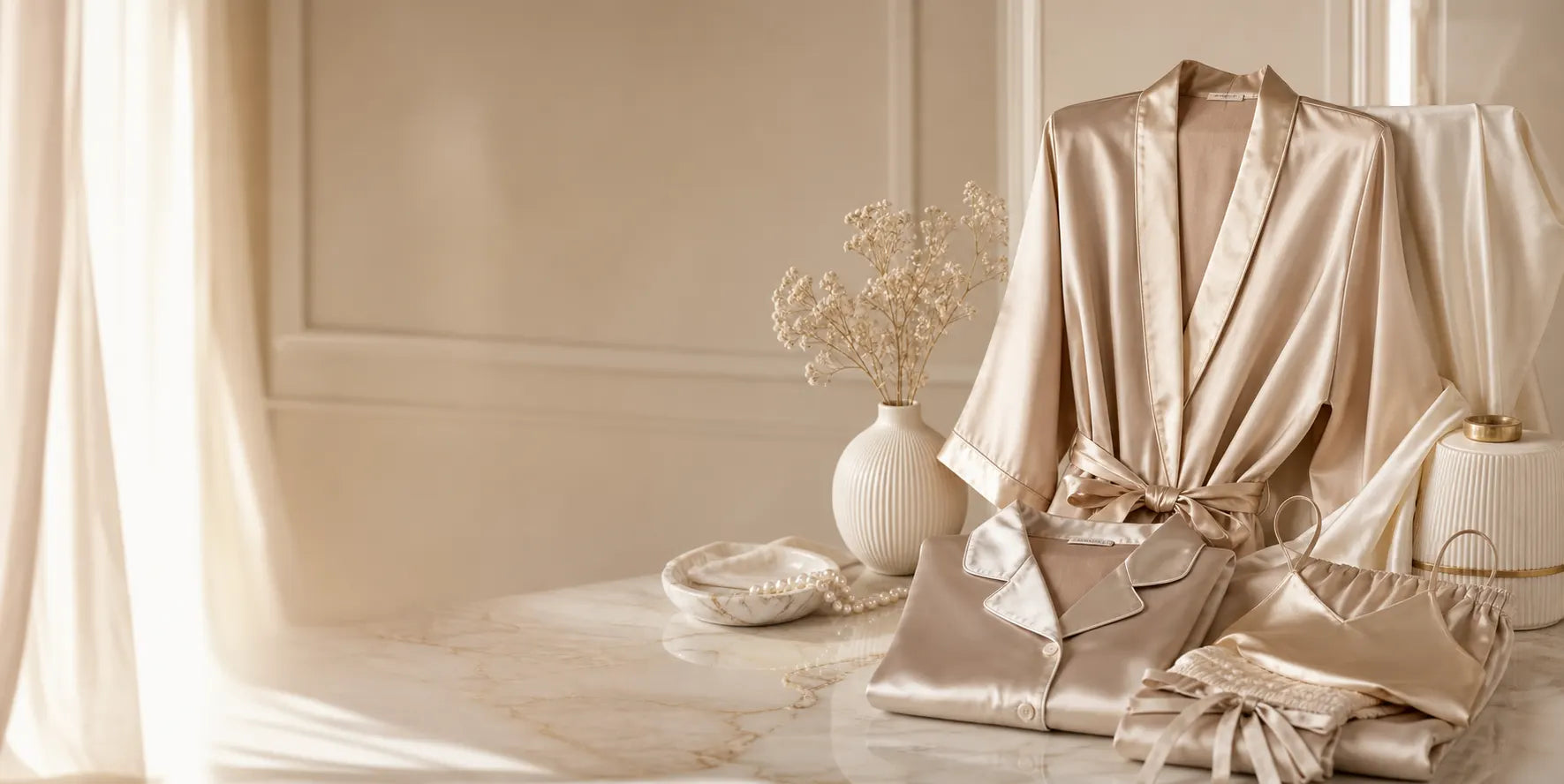 ZINOVA satin loungewear lifestyle